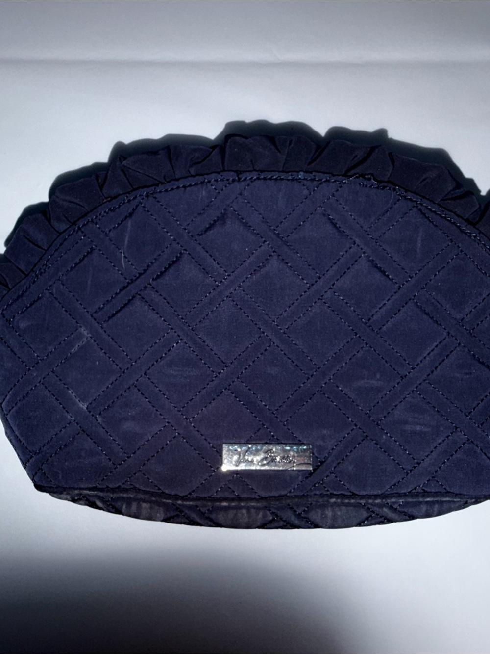 Vera Bradley Quilted Ruffle Cosmetic Pouch - Navy
